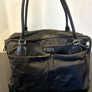 TUMI black nylon travel Weekender tote multipurpose bag